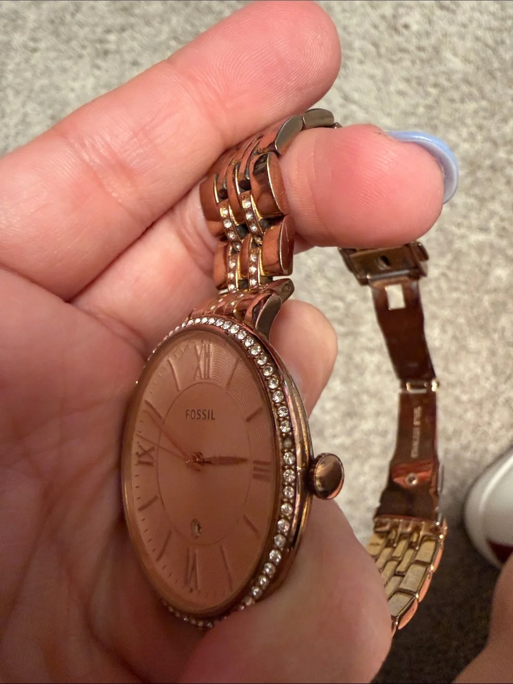 Fossil Rose Gold Crystal Accent Women's Watch